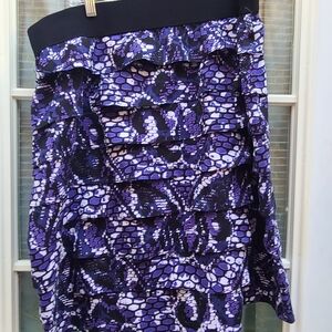 Alfani Purple and Black Patterned Skirt